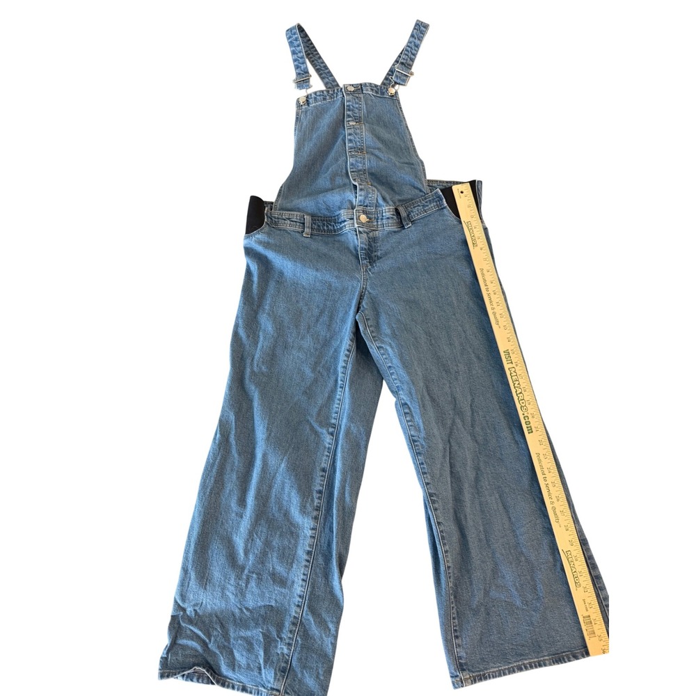 Isabel by Ingrid & Isabel Maternity Overalls Size 14 Wide Leg Denim Blue Wash